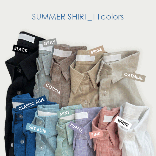 [11colors!] 어서와 여름, 썸머 여리핏 거즈 시스루 롤업 셔츠